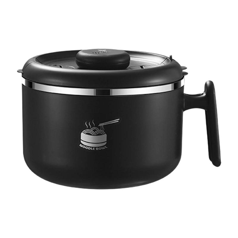 Durable 304 Stainless Steel Bowl with Timers Function Food Container Ramen Bowl Noodles Bowls Perfect for Kitchen Dorms