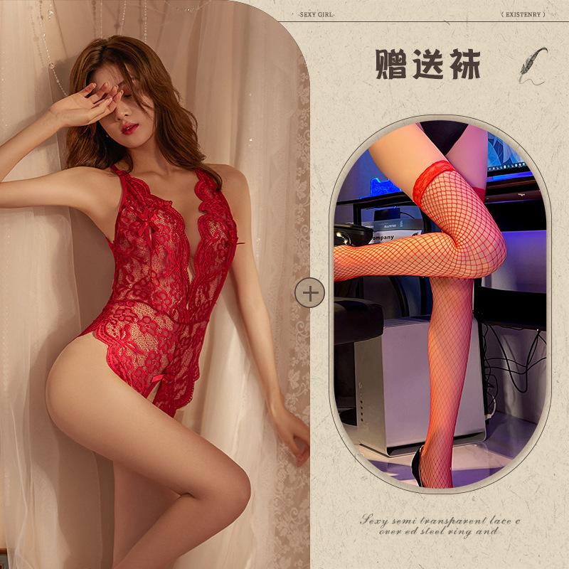 Night listening incense lingerie sexy onesie wholesale hot free lace uniform perspective temptation one piece hair