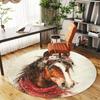 1PC horse snowflake Office Round Area Rug, Under Office Chairs Bedroom Living Room Home Decor,Carpet for Office, -1110238