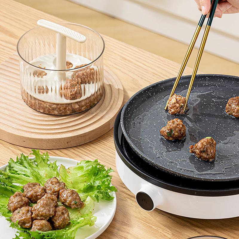 Translucent Meatball Maker Manual Meatball Maker 5 Balls Meatball Maker Tool ?Kitchen Meatball Mold Kitchen Extruded Meatball