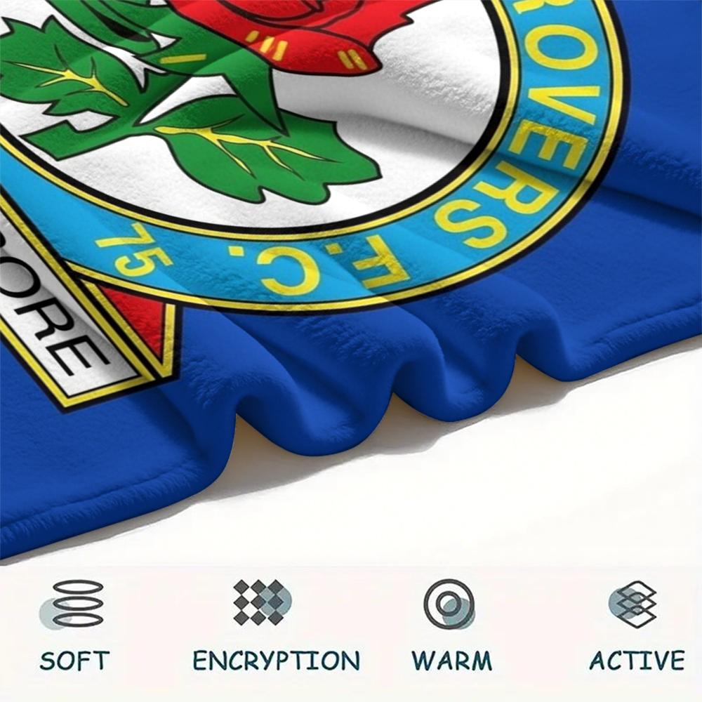 1PC Custom Name Blackburn Rovers Patterned Flannel Blanket Suitable For All Seasons for Home Decor Warmth and Comfort Gifts Holiday Present