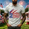 Men’s Short Sleeve Polo Shirt with Independence Day 250th Anniversary Printed Design Casual Fit Button Down Collar