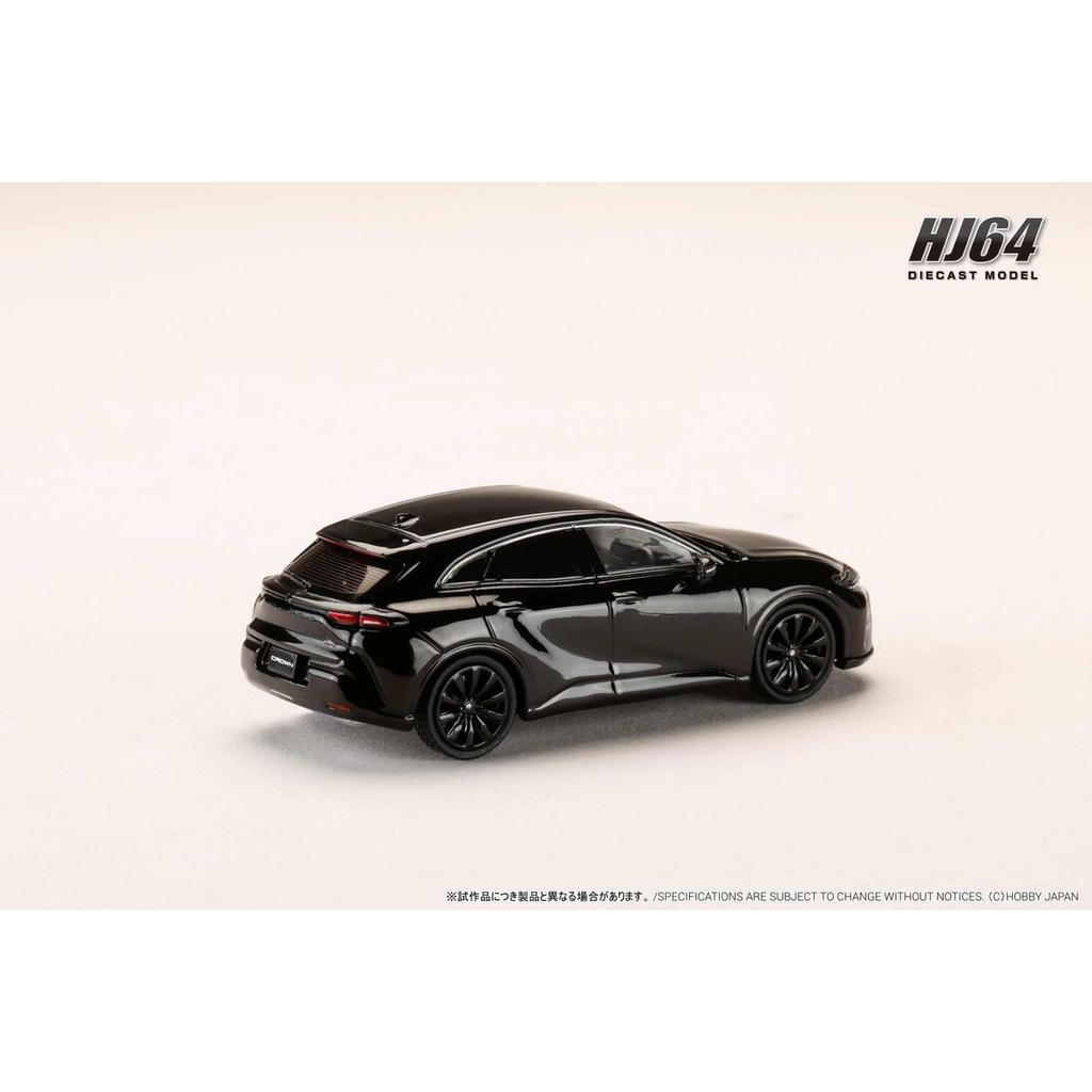 HobbyJAPAN HJ64 1/64 Toyota Crown Sport Z 2.5L Hybrid Black Diecast Model Car HJ641084ABK