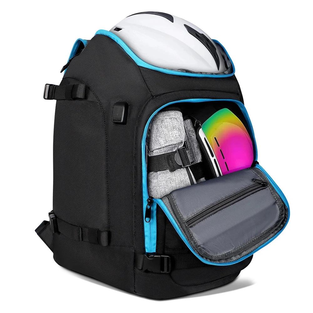 Multifunctional Ski Backpack: Double Shoulder, Ski Boot & Helmet Storage, Wet/Dry Separation