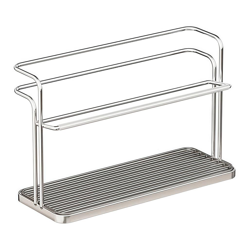 Zweistöckiges Flaschentrockengestell mit Abtropfschale, perfekt zur Organisation von Tassen, Bechern und Flaschen in jeder Küche