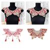 Embroidery Fringed Collar Elegant Detachable Collar Shawl Vintage Horseface Skirt Collar Costume Dressingup Accessories