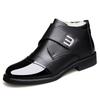 Men's shoes winter shoes cotton shoes men's high-top velvet warm shiny leather men's winter leather shoes genuine leather winter business casual shoes