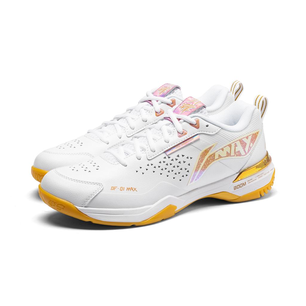 Li Ning Blade Max Rubber Comfortable Versatile Shock Absorbing Wear Resistant Low Top Badminton Shoes Unisex Sneaker White Orange AYAU003-1
