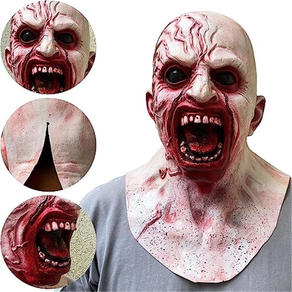 Zombie Mask Latex Halloween Cosplay Party Realistic Face Masks Headgear Scary Decoration Prop