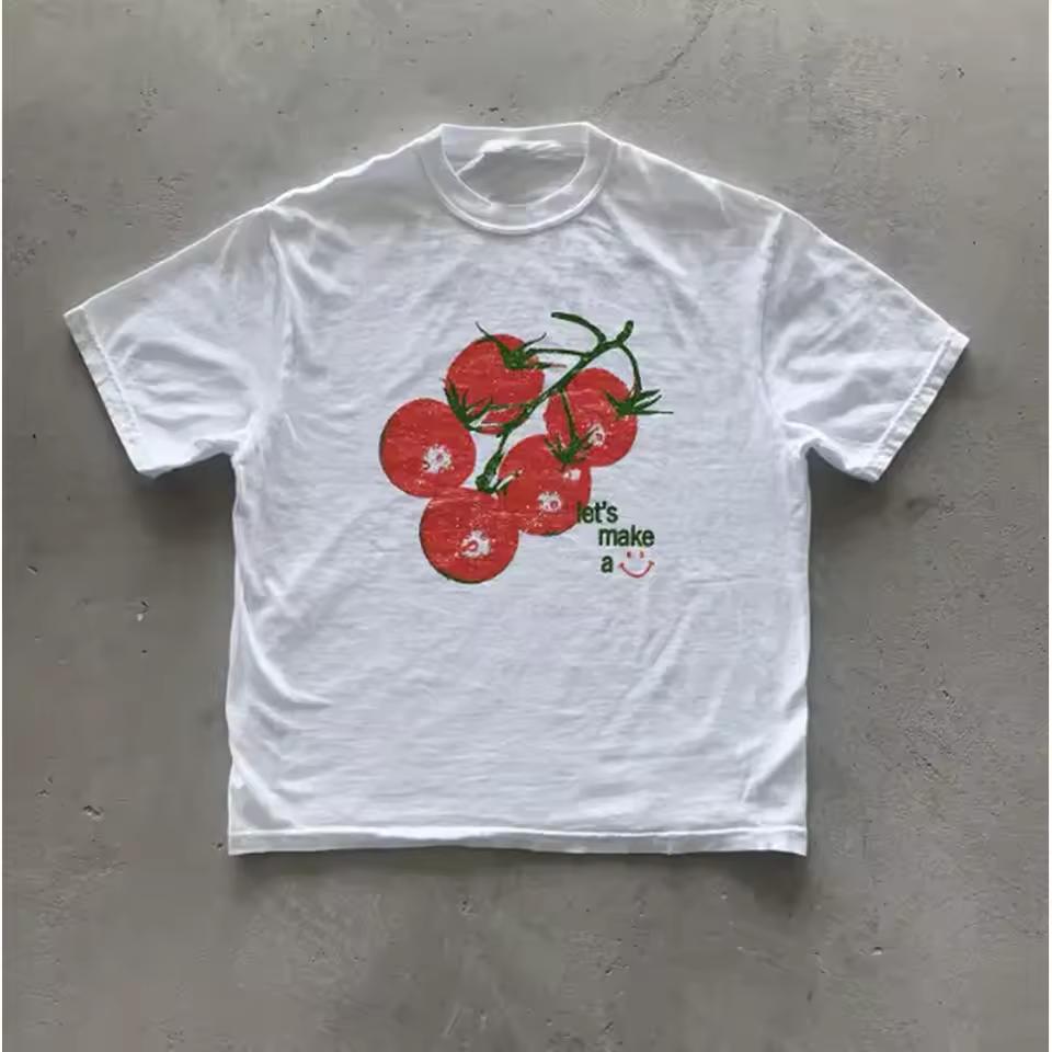 y2k Tomato T-Shirt, Cottagecore Tee, Graphic Tees Gothic Grunge Y2k Emo Scene Amity Affliction Style Clothes Men Women Streetwear