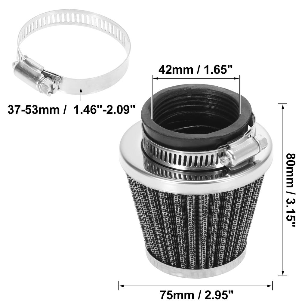 Motoforti Motorcycle 35/39/42/44/48/50/52/54mm Air Filter Cleaner Round Tapered Replacement For 50cc 70cc 90cc 110cc 125cc