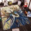 Abstract Artistic Bird Pattern Carpet with Blue and Beige Wing Design Suitable for Use As an Anti-slip for Living Room Bedroom Sofas