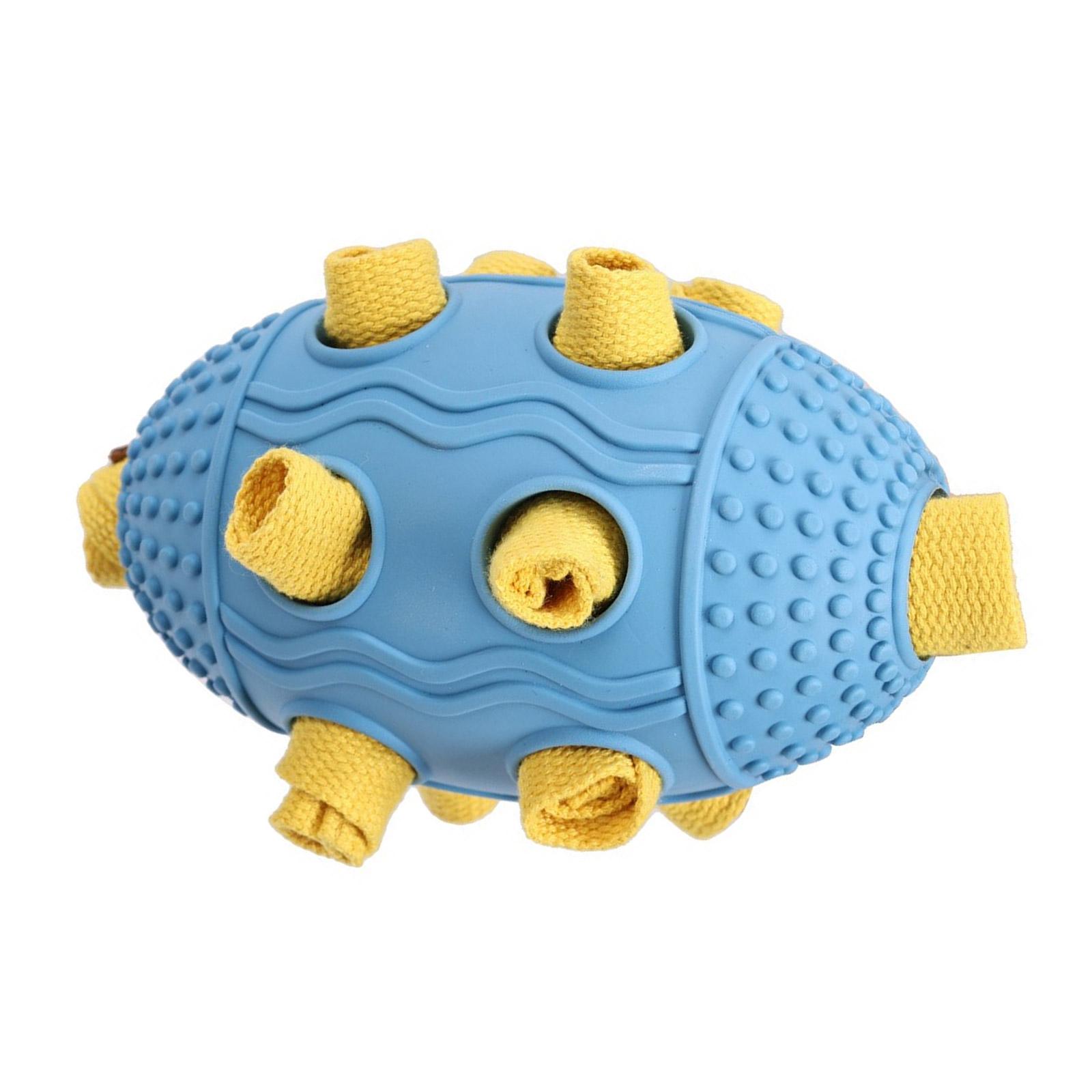 Pet Treat Dispensing Interactive Dog Toy Chew Toy Snuffle Football for Medium Dogs Cool Training Toy синий