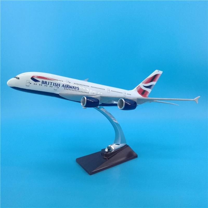 36CM Maßstab A380 British Airways Airlines Modell Fahrwerk Diecast Resin Flugzeug Sammlung Ausstellung Geschenke Bürozubehör