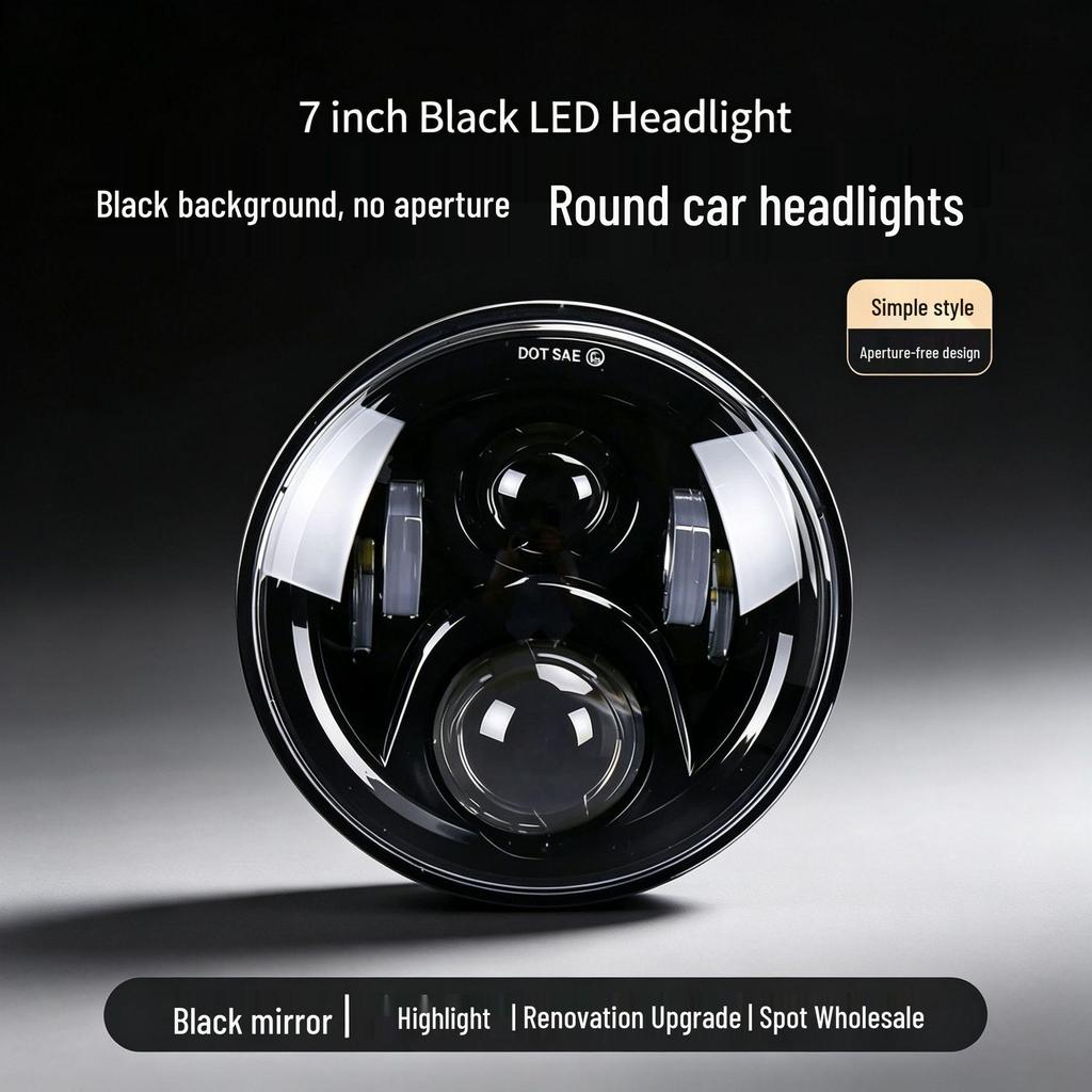 7-Inch Round LED Headlight for Wrangler, Jeep, Harley, and Motorcycles