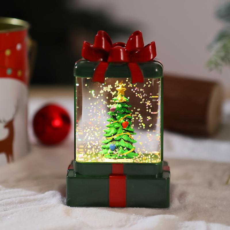 Weihnachtsdekorationen,Leuchtende Kristalllichter,Schmuckstücke,Neue Weihnachtsmann-Nachtlichter,Weihnachtsgeschenkpäckchen,Kleine Windlichter