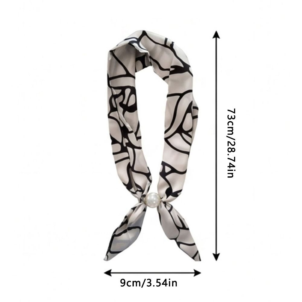 Magnetic Pearl Buckle Satin Neck Scarf No Tie Choker Scarf Elegant Decorative Silk Scarf  Summer