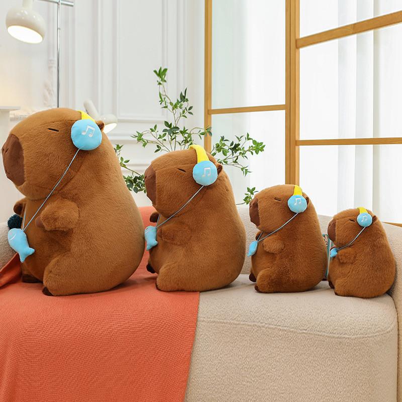 Magical Doll Children Halloween Earphones Capybara Plush Toy Pillow Soft Gift