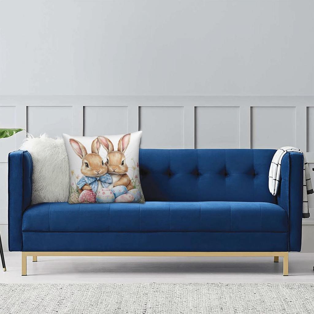 Easter Day Bunny Easter Eggs Pillow Cover Cushion Cover Graphic Pillow Case Cute Funny Pillowcases For Sofa Car Home Decor