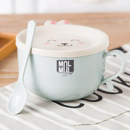 

Stainless Steel Noodle Bowl & Chopsticks Set with Lid for Students and Dorms