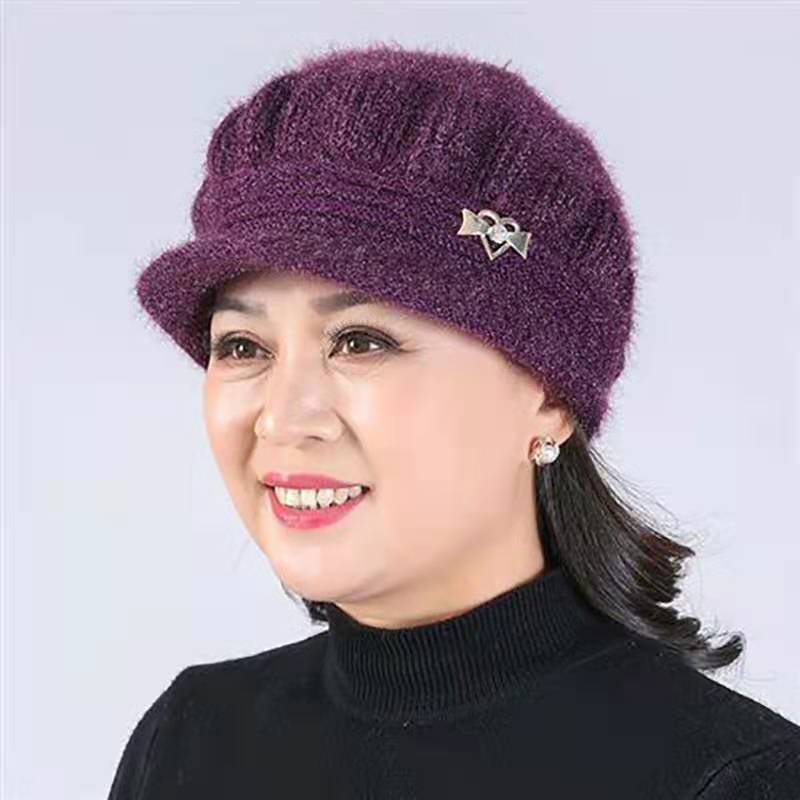 Cappelli di mezza età e anziani Filato acrilico Cappelli di lana leggera  Donne Inverno Caldo Cappello madre per gli anziani In inverno Più Velluto  Cappelli nonna acquista in modo economico — spedizione