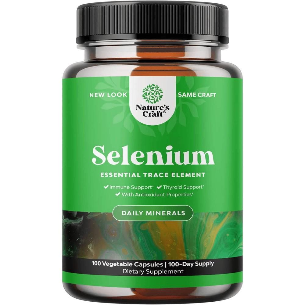 Selenium Immu Tablets 200mcg High Dose 100 Capsules 100-Day Supply Made in the USA 1 pcs