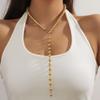 European and American Retro Imitation Pearl Fringed Long Niche Necklace Simple Round Bead Chain Beaded Necklace Decoration