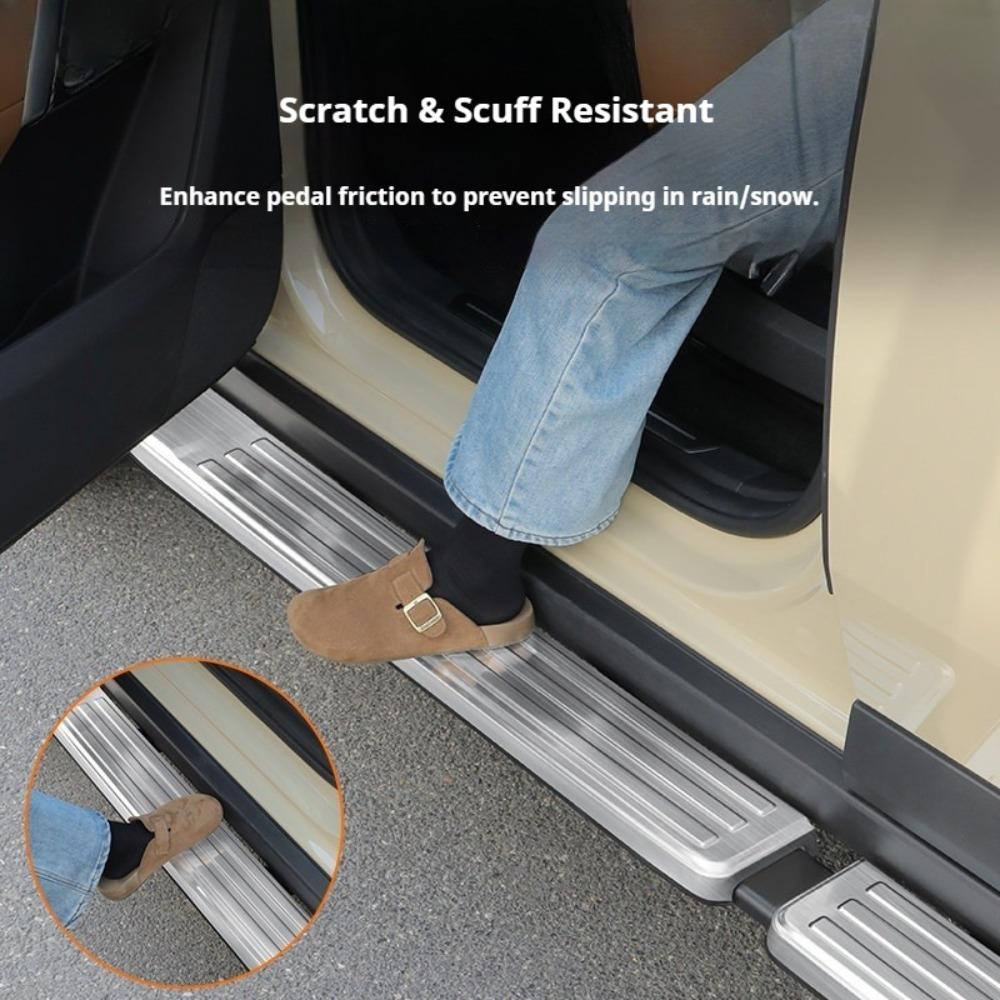 For Chery iCAR V27 iCAUR V27 Stainless Steel Door Sill Scuff Plate Anti-Slip Side Step Cover Threshold Protector Exterior Trim