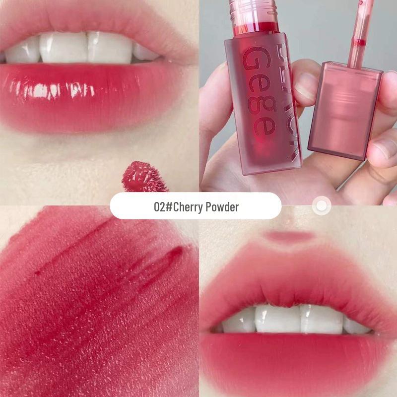 Gēgē Little Bear Velvet Matte Lip Glaze - Silk Velvet, Natural Brightening Lipstick for Students