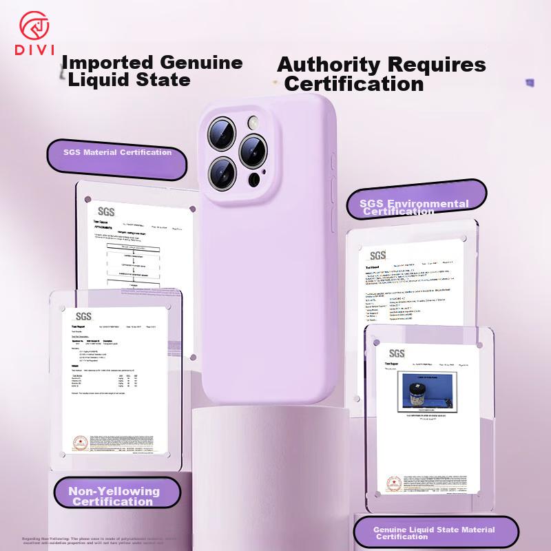 Official Version True Liquid StateIPhone 12 Case, Liquid Silicone Full Camera Protection Ultra-Thin Shockproof Anti-Scratch Phone Cover, Purple