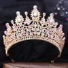 DIEZI Elegant Baroque Luxury Bridal Opal AB Crystal Tiara For Women Girls Gift Wedding Party Queen Crown Hair Dress Accessories