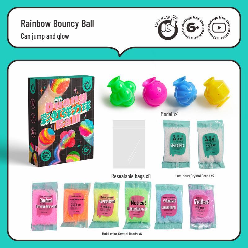 CALLPLAY Keda Duck Elastic Luminous DIY Rainbow Bouncy Ball Toy for Kids