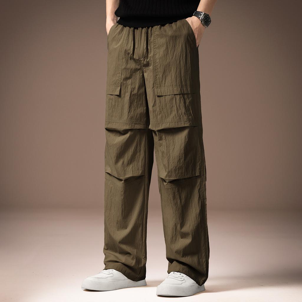 High-end Outdoor Thin Multi-pocket Tooling Charging Pants for Men's Summer New Loose Straight Casual Pants for Men