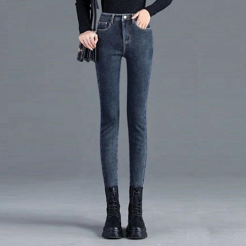 High-waisted Jeans Women's Pants Autumn and Winter Velvet New Outer Wear Thickened Tight Elastic Versatile Small Feet Pencil Pants