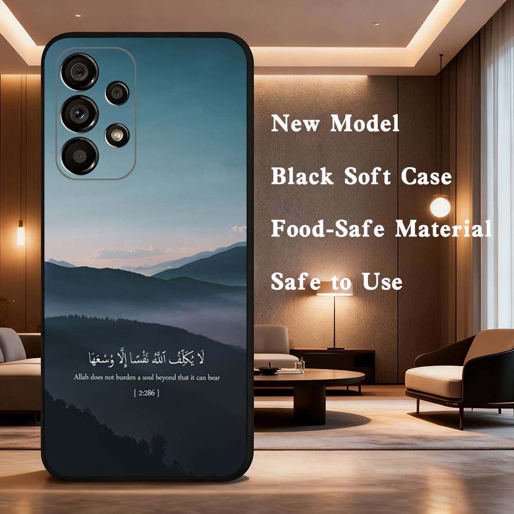 

Arabic Quran Muslim Quotes Phone For Samsung Galaxy A53,31,52,72,41,22,73,32,71,Note,J7,8,9,5G Soft Black Silicone Case SamsungA51
