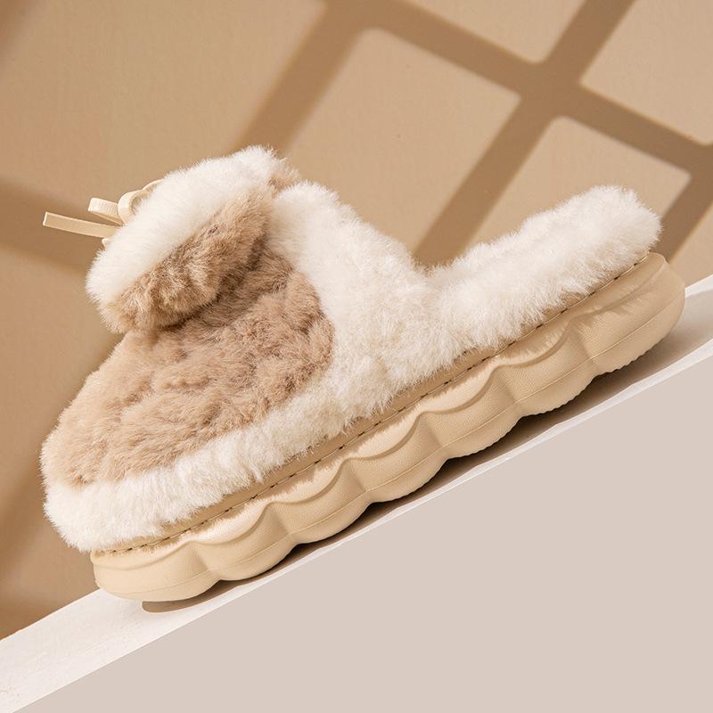 Casual Color Matching Cotton Shoes Autumn and Winter Indoor Home Warmth Comfortable Plush Household Cotton Slippers