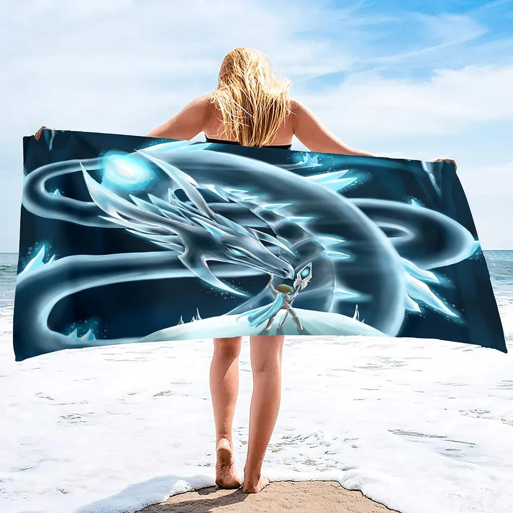 Majestic Dragon Bath Towel - Fantasy Design, Soft Absorbent, Perfect for Summer Fun, Adds Adventure to Your Beach Days