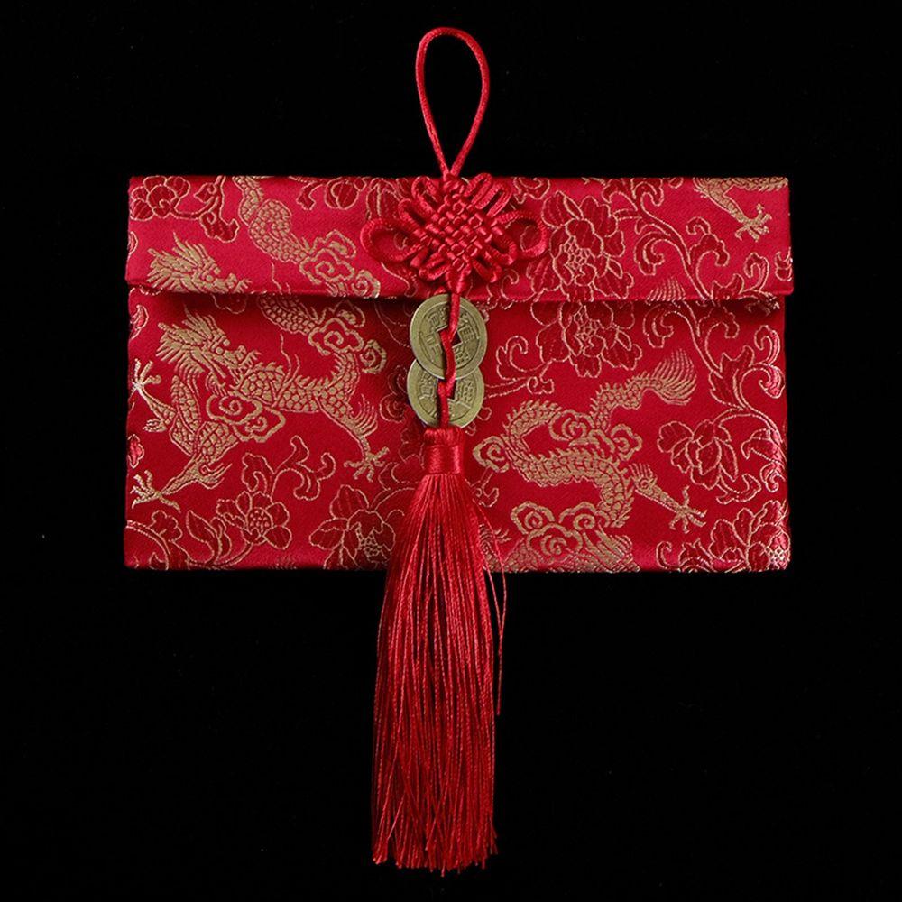 Wishes 2022 New Year Wedding Birthday Spring Festival Red Packets Red Envelope Money Bags HongBao