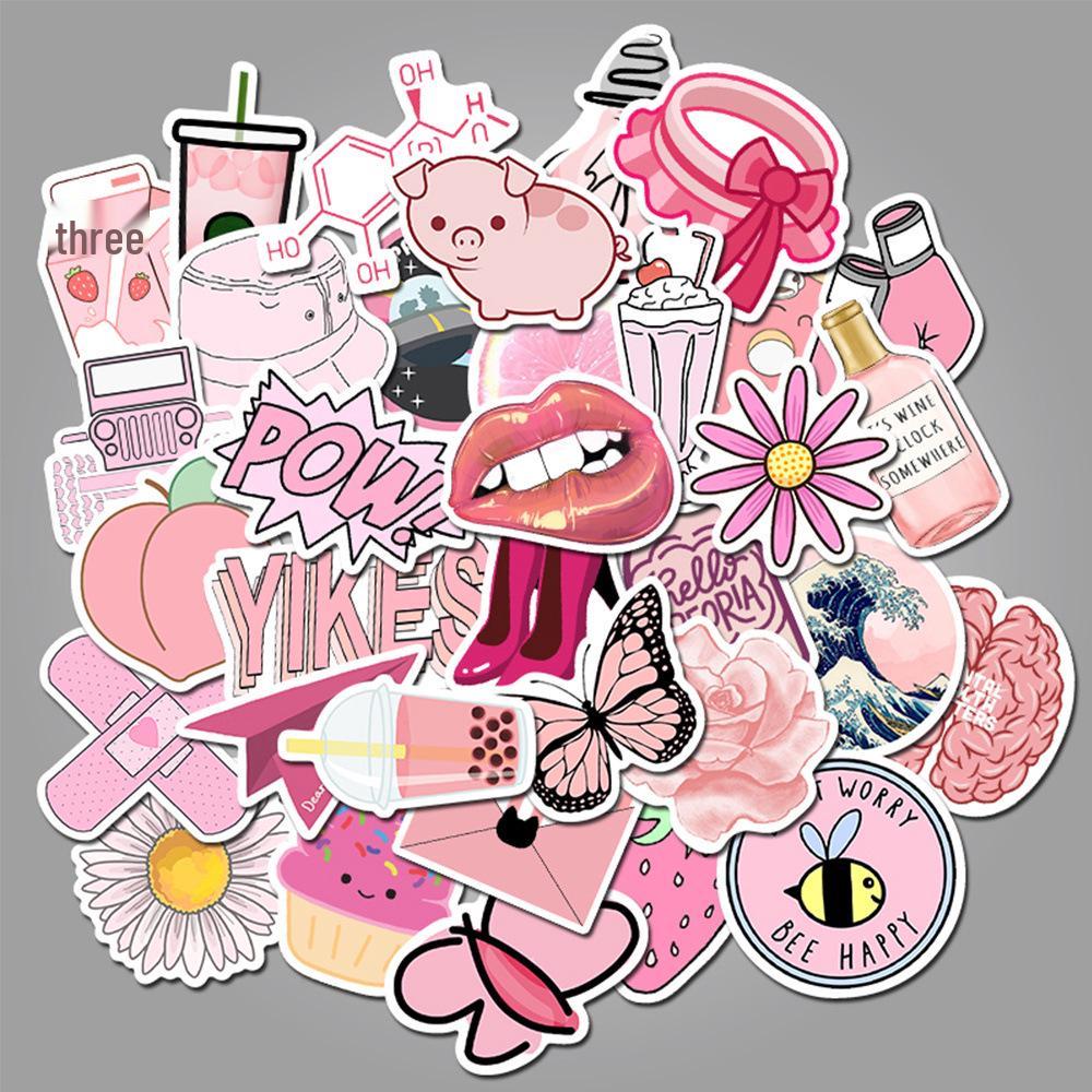 50 Purple Cartoon Graffiti Stickers for Suitcase, Water Bottle, Skateboard, Refrigerator - Waterproof and Mixable Decals