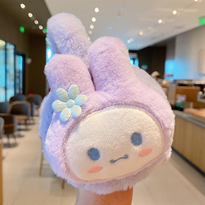 

Детские милые наушники с кроликом для девочек в школе, теплые ветрозащитные наушники для осени и зимы, для младенцев и бархата