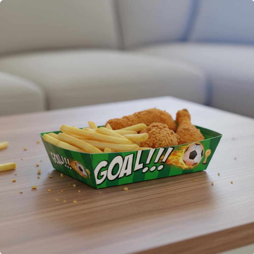 12 Pieces Sports Theme Party Snack Boat Easy Assembly Boat Shaped Snack Holder Gridiron Party Food Container for Tailgating
