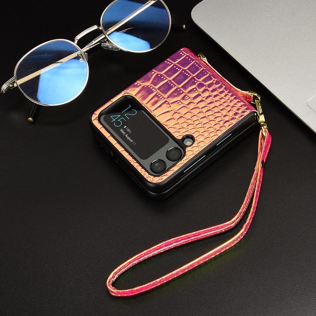 

Противоударный кожаный чехол-бумажник с защитой от падения для Samsung Galaxy Z Flip4 5g Flip 4 Flip3 Flip 3, защитный чехол для телефона for Samsung Z Flip 3 золотой