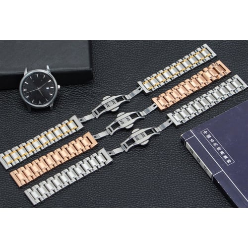 Small Shop Solid Stainless Steel Watch Strap, Universal Metal Watch Strap, Watch Accessories for Men and Women, 12mm, 13mm, 14mm, 15mm, 16mm, 17mm, 19