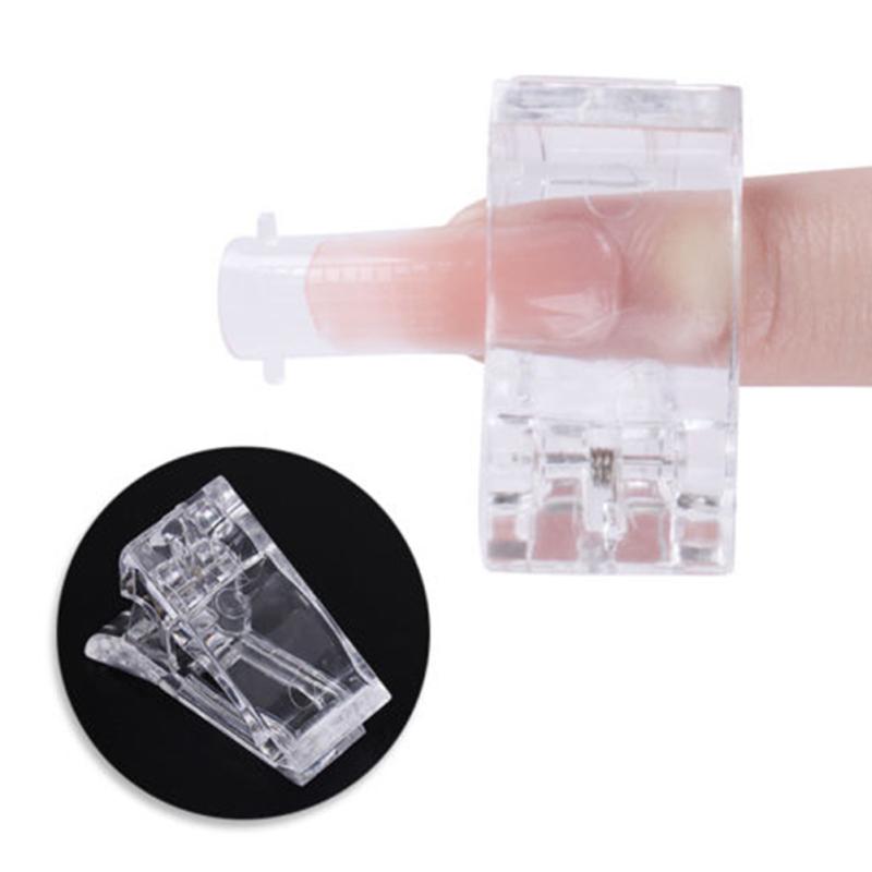 Nail Tips Clip Transparent Finger Poly Quick Building Gel Extension Nails Art Manicure Tool