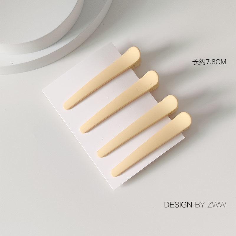 4Pcs/Set 7.8cm Barrettes Matte Solid Plastic Duckbill Hair Clips Hairpin No Trace Bangs Headwear Hair Accessories Women Girls