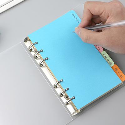 5Pcs Colored Ring Binder Dividers with Tabs Plastic Index Separator Pages 6-Ring Binder Macaron Pastel Page Dividers Writable Labels