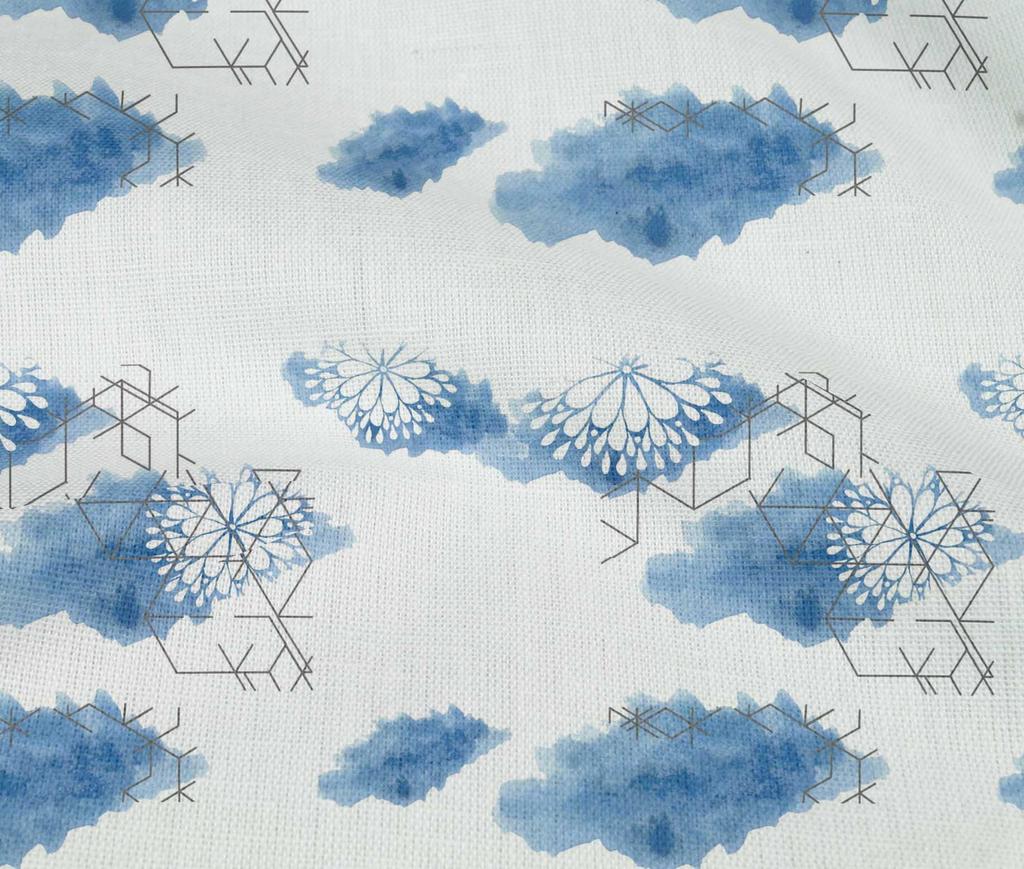 oneOone Tessuto Cotone Elastan Blu Grigio Geometrico & Mandala Acquerello Tessuto Per Cucito Tessuto Stampato Per Artigianato Al Metro 40 Pollici