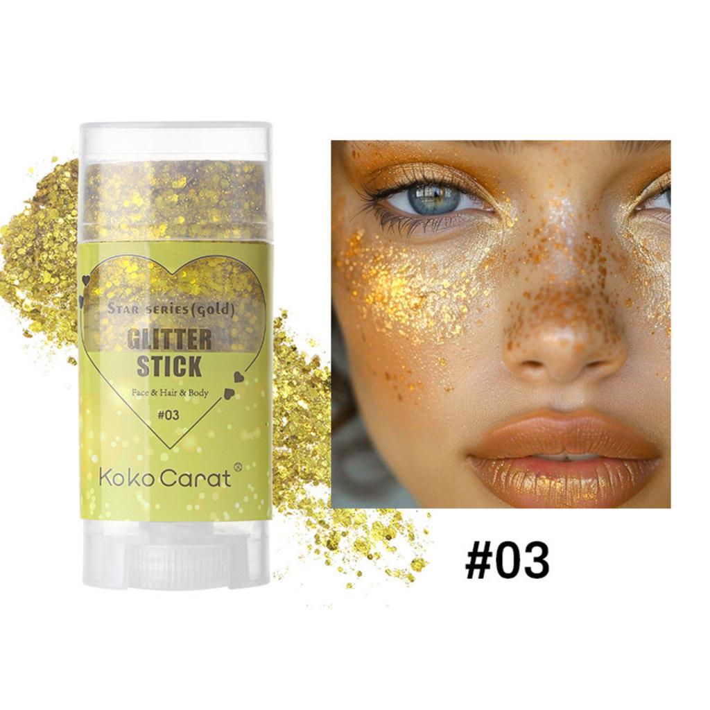 Glitter & Body Paint Stick with Star Sparkles for Face, Lips and Body - Festival Stage Makeup