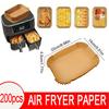 Vzduchová fritéza 50/100 ks Jednorázový papír Čtvercový kulatý pečicí papír Grilovací talíř Nepřilnavá podložka do kuchyňské trouby Papírový nástroj absorbující olej