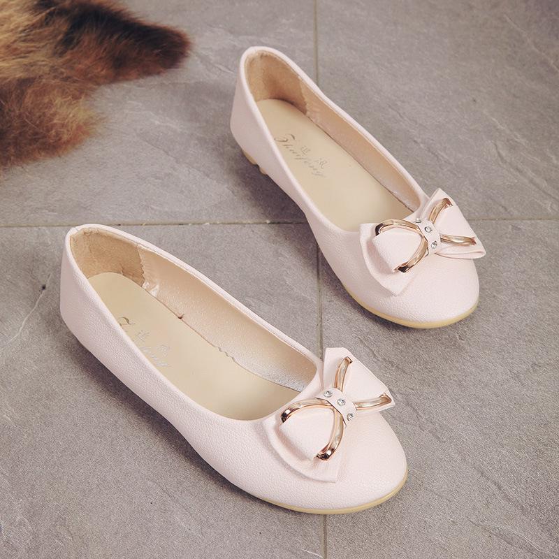 

Spring and autumn new round head shallow mouth flat sole shoes women s Korean version student rhinestone bow Doudou shoes women s shoes 40